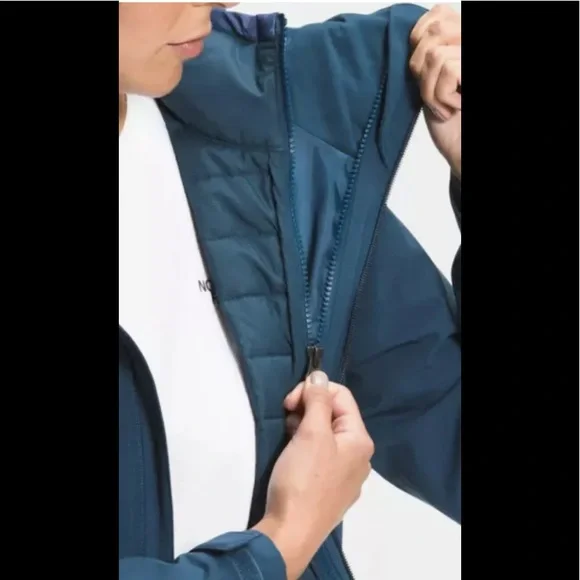 The North Face Woman Carto TriClimate Waterproof 3-in-1 Jacket Monterey Blue NWT
